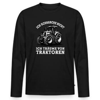 Chemise de nuit Agriculteur Agriculture Agriculteur Tracteur - T-shirt manches longues Premium bio Homme - noir - Devant - Nico (187cm)