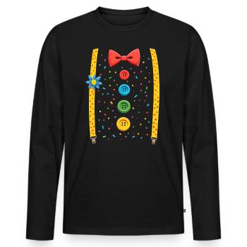 Clown Top Carnaval Costume Cirque Bouffons - T-shirt manches longues Premium bio Homme - noir - Devant - Nico (187cm)