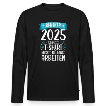 Gift Pension Pension Man Woman Pensioner 2025 - Men's Premium Organic Long Sleeve Shirt - black - Front - Nico (187cm)