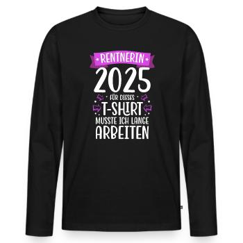 Cadeau pension pension femme retraité 2025 - T-shirt manches longues Premium bio Homme - noir - Devant - Nico (187cm)