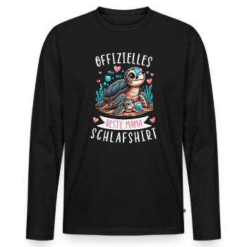 Official Best Mom Sleep Shirt Turtle - Men's Premium Organic Long Sleeve Shirt - black - Front - Nico (187cm)