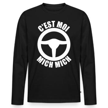 c'est moi mich mich, auto école - T-shirt manches longues Premium bio Homme - noir - Devant - Nico (187cm)