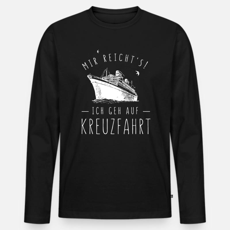 Ich geh auf Kreuzfahrt! - Männer Premium Bio Langarmshirt - Schwarz