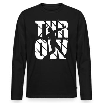 Speer-Werfer-Design-Werfrau Und Werfen - Männer Premium Bio Langarmshirt - Schwarz - Vorne - Nico (187cm)