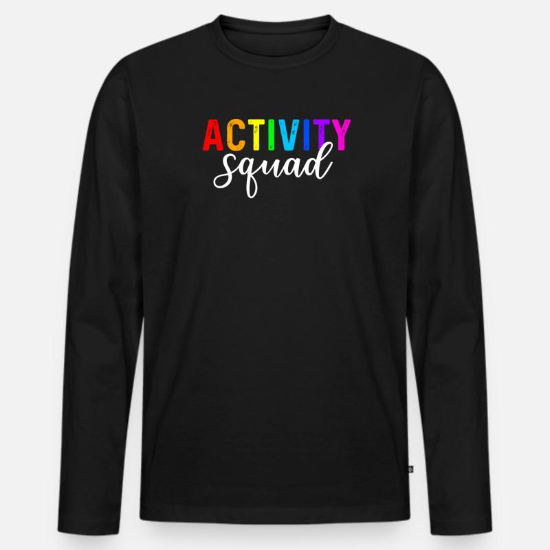 activity squad, activity assistant - Men's Premium Organic Long Sleeve Shirt - black