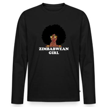zimbabwe girl, zimbabwe - Men's Premium Organic Long Sleeve Shirt - black - Front - Nico (187cm)