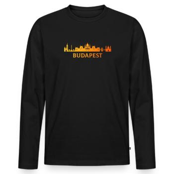 budapest hungary Magyarorszag , Hungary - Men's Premium Organic Long Sleeve Shirt - black - Front - Nico (187cm)