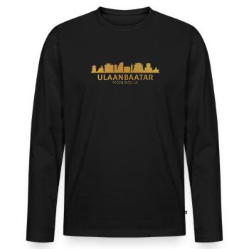 ulanbataar, Mongolian flag mongolia - Men's Premium Organic Long Sleeve Shirt - black - Front - Nico (187cm)