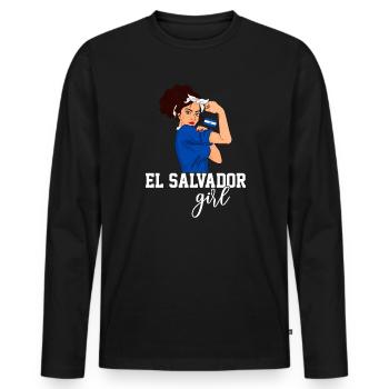 El Salvador girl, el salvador - Men's Premium Organic Long Sleeve Shirt - black - Front - Nico (187cm)