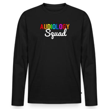 Audiology squad, audiologist - Men's Premium Organic Long Sleeve Shirt - black - Front - Nico (187cm)