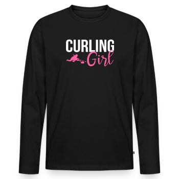 Curling girl, curling - Men's Premium Organic Long Sleeve Shirt - black - Front - Nico (187cm)