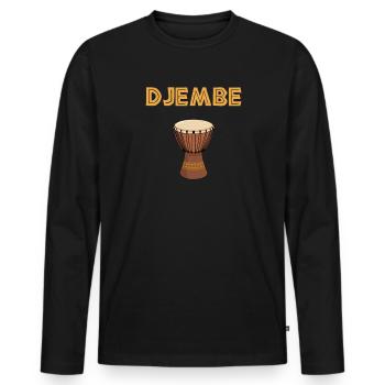 djembe drum, djembe - Men's Premium Organic Long Sleeve Shirt - black - Front - Nico (187cm)
