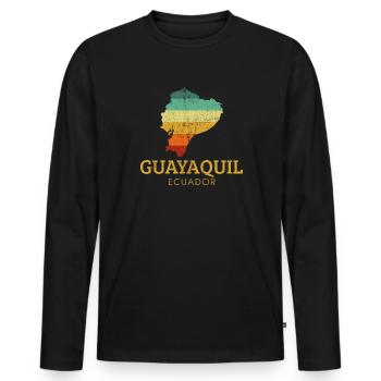guayaquil, ecuadorian flag ecuador - Men's Premium Organic Long Sleeve Shirt - black - Front - Nico (187cm)
