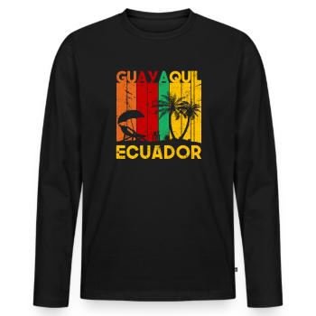 guayaquil, ecuadorian flag ecuador - Men's Premium Organic Long Sleeve Shirt - black - Front - Nico (187cm)