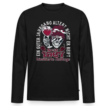 56. Geburtstag 1967 56er Guter Jahrgang - Männer Premium Bio Langarmshirt - Schwarz - Vorne - Nico (187cm)