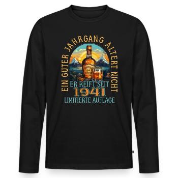 82. Geburtstag 1941 82er Guter Jahrgang Whisky - Männer Premium Bio Langarmshirt - Schwarz - Vorne - Nico (187cm)