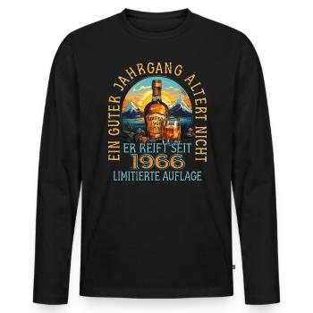 57. Geburtstag 1966 57er Guter Jahrgang Whisky - Männer Premium Bio Langarmshirt - Schwarz - Vorne - Nico (187cm)