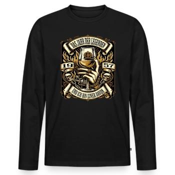 67 anniversaire homme Vintage 1957 année des légendes - T-shirt manches longues Premium bio Homme - noir - Devant - Nico (187cm)