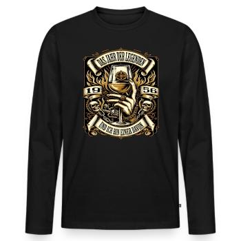 68 Birthday Man Vintage 1956 Year of Legends - Men's Premium Organic Long Sleeve Shirt - black - Front - Nico (187cm)