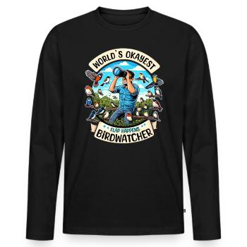Weltbester Okayer Birdwatcher Vogelbeobachtung - Männer Premium Bio Langarmshirt - Schwarz - Vorne - Nico (187cm)