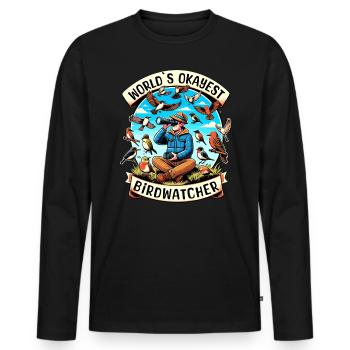 Weltbester Okayer Birdwatcher Vogelbeobachtung - Männer Premium Bio Langarmshirt - Schwarz - Vorne - Nico (187cm)