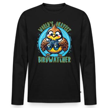Le meilleur ornithologue du monde Okay Birdwatcher - T-shirt manches longues Premium bio Homme - noir - Devant - Nico (187cm)