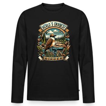 Le meilleur ornithologue amateur au monde - T-shirt manches longues Premium bio Homme - noir - Devant - Nico (187cm)