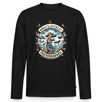 Le meilleur photographe d’observation d’oiseaux au monde - T-shirt manches longues Premium bio Homme - noir - Devant - Nico (187cm)