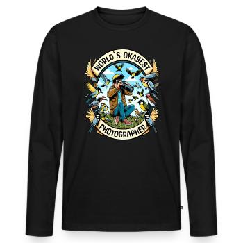 Le meilleur photographe d’observation d’oiseaux au monde - T-shirt manches longues Premium bio Homme - noir - Devant - Nico (187cm)