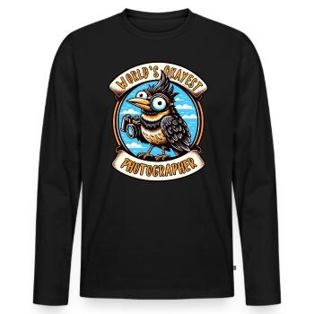 Le meilleur photographe d’observation d’oiseaux au monde - T-shirt manches longues Premium bio Homme - noir - Devant - Nico (187cm)