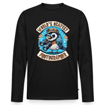 Le meilleur photographe d’observation d’oiseaux au monde - T-shirt manches longues Premium bio Homme - noir - Devant - Nico (187cm)