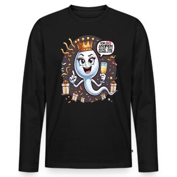 Vor 80 Jahren War Ich die Schnellste Frau - Männer Premium Bio Langarmshirt - Schwarz - Vorne - Nico (187cm)
