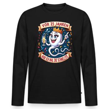 Il y a 25 ans, j’étais la femme la plus rapide - T-shirt manches longues Premium bio Homme - noir - Devant - Nico (187cm)