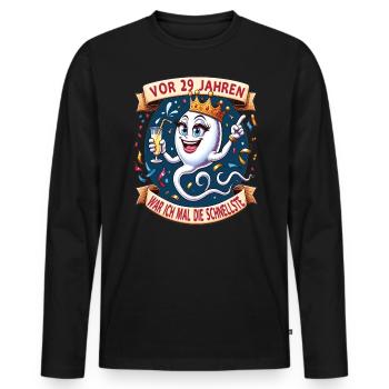 29 Years Ago I Was The Fastest Woman - Men's Premium Organic Long Sleeve Shirt - black - Front - Nico (187cm)