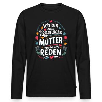 Le cœur et l’amour d’une mère légendaire - T-shirt manches longues Premium bio Homme - noir - Devant - Nico (187cm)