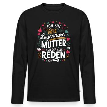 Le cœur et l’amour d’une mère légendaire - T-shirt manches longues Premium bio Homme - noir - Devant - Nico (187cm)