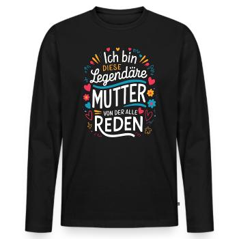 Le cœur et l’amour d’une mère légendaire - T-shirt manches longues Premium bio Homme - noir - Devant - Nico (187cm)