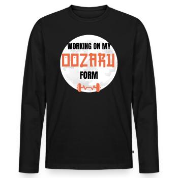 Working on my OOZARU Form Manga Fitness Geek - T-shirt manches longues Premium bio Homme - noir - Devant - Nico (187cm)