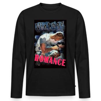 VINTAGE ROMANCE 1 von Yume Origins - Männer Premium Bio Langarmshirt - Schwarz - Vorne - Nico (187cm)