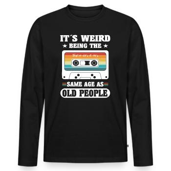 C’est bizarre d’avoir le même âge que les personnes âgées Rétro - T-shirt manches longues Premium bio Homme - noir - Devant - Nico (187cm)