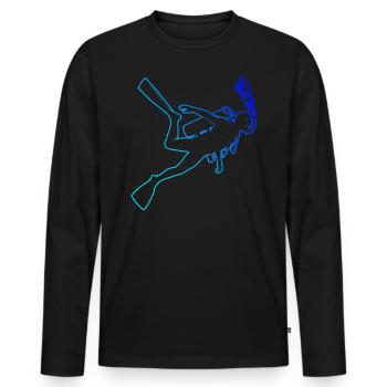 Scuba Diving Women's Scuba Diver Scuba Diver - Men's Premium Organic Long Sleeve Shirt - black - Front - Nico (187cm)