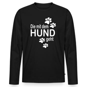 Hunde Spruch - Männer Premium Bio Langarmshirt - Schwarz - Vorne - Nico (187cm)