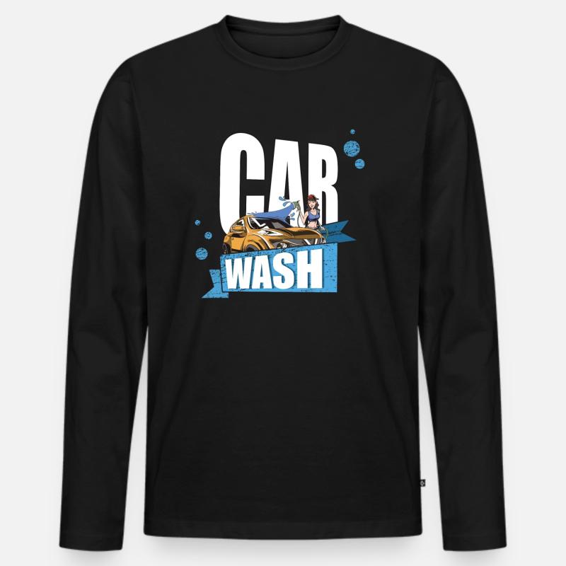 Lass dein Auto glänzen - Männer Premium Bio Langarmshirt - Schwarz
