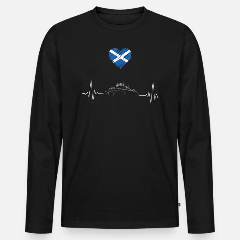 Schottland Liebe - Männer Premium Bio Langarmshirt - Schwarz