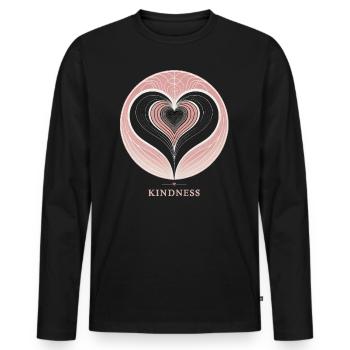 Spirale der Freundlichkeit - Männer Premium Bio Langarmshirt - Schwarz - Vorne - Nico (187cm)