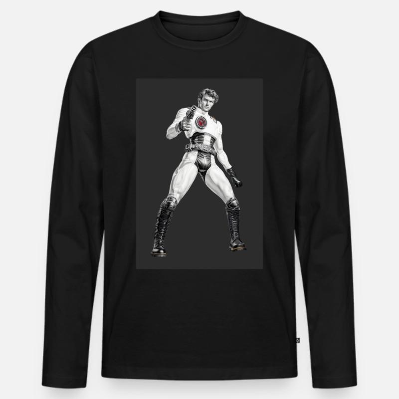 Galactic Avenger - Männer Premium Bio Langarmshirt - Schwarz