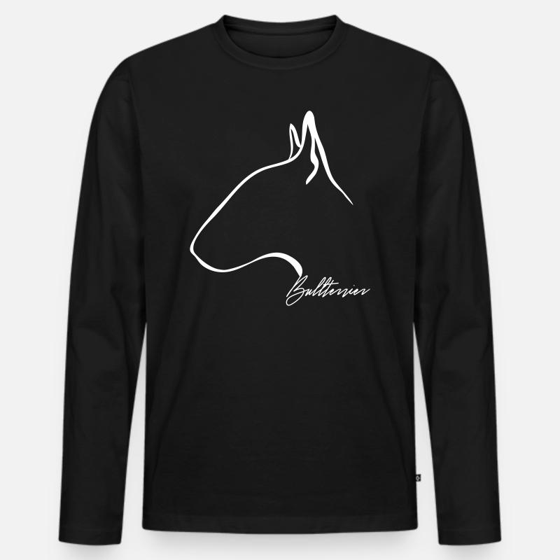 BULLTERRIER Profil Wilsigns - Männer Premium Bio Langarmshirt - Schwarz