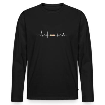 Electrical engineering resistance heartbeat EKG - Men's Premium Organic Long Sleeve Shirt - black - Front - Nico (187cm)