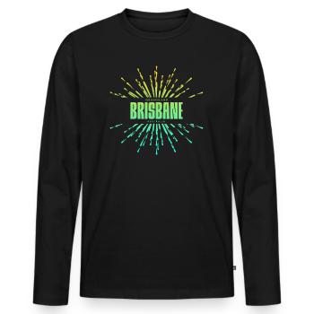 Brisbane, Queensland, Australia - Men's Premium Organic Long Sleeve Shirt - black - Front - Nico (187cm)
