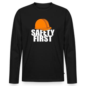 Safety First Safety First Protective Helmet Protect - Men's Premium Organic Long Sleeve Shirt - black - Front - Nico (187cm)